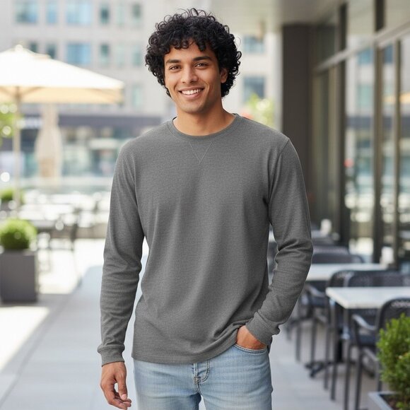 Alpine Lakes Mens Long Sleeve Thermal Shirt 2X NWT Grey Heather Athleisure - Picture 2 of 10